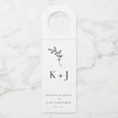 Étiquettes Pour Bouteilles Mariage Élégant Monogramme Minimal Simple (Devant)