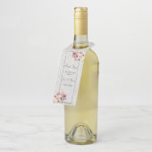 Étiquettes Pour Bouteilles Mariage en marbre blanc Lily Floral (Incliné)