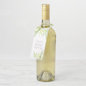 Étiquettes Pour Bouteilles Mariage Eucalyptus feuille vert (Incliné)