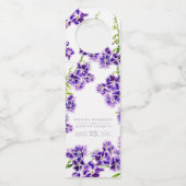 Étiquettes Pour Bouteilles Mariage fleur aquarelle duranta violet (Devant)