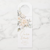 Étiquettes Pour Bouteilles Mariage Fleurs Rouge Pearl Remerciements ID989 (Devant)