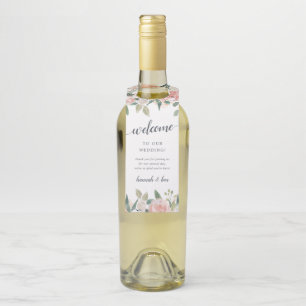 Étiquettes Pour Bouteilles Mariage Floral de mi-été Bienvenue
