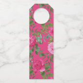 Étiquettes Pour Bouteilles Mariage Floral Rose Clair (Dos)