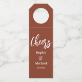 Étiquettes Pour Bouteilles Mariage Marron Fait de Terre Cuite   (Devant)