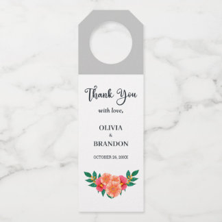 Étiquettes Pour Bouteilles Mariage Minimaliste Aquarelle Floral Verdure