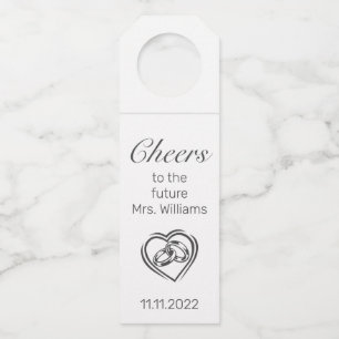 Étiquettes Pour Bouteilles Mariage Minimaliste Moderne Blanc Noir