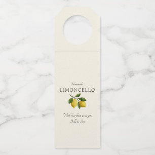 Étiquettes Pour Bouteilles Mariage moderne à la crème jaune limon limoncello