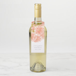 Étiquettes Pour Bouteilles Mariage personnalisé floral de fleurs de pêcher de
