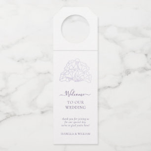 Étiquettes Pour Bouteilles Mariage Personnalisé Minimaliste Fleur Violet