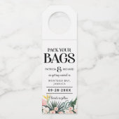 Étiquettes Pour Bouteilles Mariage Tropical de Destination Sauvegarder la Dat (Devant)