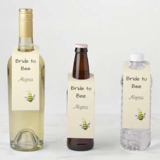 Étiquettes Pour Bouteilles Mariée à l'abeille personnalisé avec Bumblebee
