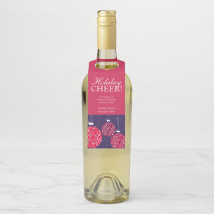 Étiquettes Pour Bouteilles Marques de vin de Noël baubles rouge bleu personna
