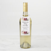 Étiquettes Pour Bouteilles Marsala Bourgogne Bohème Floral Aquarelle (Sur bouteille)