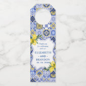 Étiquettes Pour Bouteilles Mediterranean Tile & Lemon Elegance Wedding (Devant)