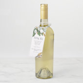 Étiquettes Pour Bouteilles Merci de Mariage floral Magnolia blanc (Incliné)