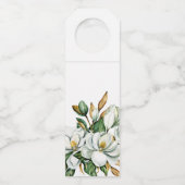 Étiquettes Pour Bouteilles Merci de Mariage floral Magnolia blanc (Dos)