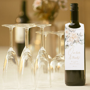 Étiquettes Pour Bouteilles Merci de Mariage Floral Pearl Blush ID989