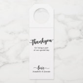 Étiquettes Pour Bouteilles Merci noir et blanc Mariage de poème de  (Devant)