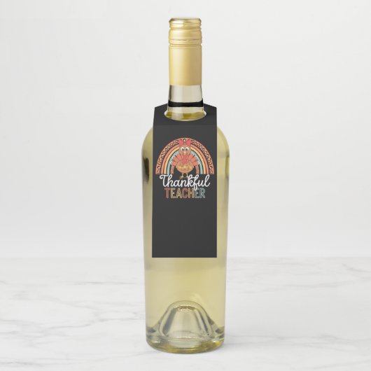 Étiquettes Pour Bouteilles Merci Professeur Béni Thanksgiving School (Sur bouteille)