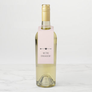 Étiquettes Pour Bouteilles Minimaliste   Fiançailles Blush   Balise de cintre