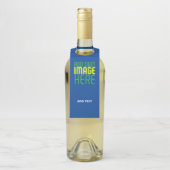 ÉTIQUETTES POUR BOUTEILLES MODÈLE DE TEXTE D'IMAGE BLEU COBALT ÉDITABLE MODER (Sur bouteille)