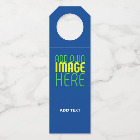 ÉTIQUETTES POUR BOUTEILLES MODÈLE DE TEXTE D'IMAGE BLEU COBALT ÉDITABLE MODER (Devant)