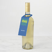 ÉTIQUETTES POUR BOUTEILLES MODÈLE DE TEXTE D'IMAGE BLEU COBALT ÉDITABLE MODER (Incliné)