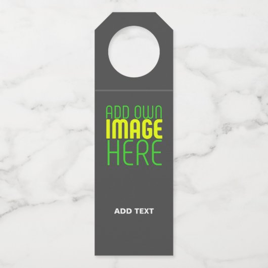 ÉTIQUETTES POUR BOUTEILLES MODELE DE TEXTE D'IMAGE GRIS SIMPLE ÉDITABLE MODER (Devant)