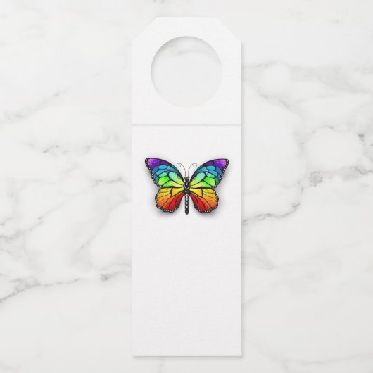 Étiquettes Pour Bouteilles Monarque papillon arc-en-ciel (Dos)