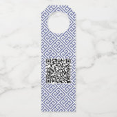 Étiquettes Pour Bouteilles Monogramme couronne Bleu Blanc Bow Joyeux Noël (Dos)