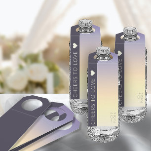 Étiquettes Pour Bouteilles Mood Gradient Mariage Cheers Indigo Sunset ID741