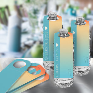 Étiquettes Pour Bouteilles Mood Gradient Mariage Cheers Tropical Sky ID741