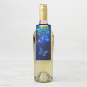 Étiquettes Pour Bouteilles Morpho Papillon sur Fond Sombre (Sur bouteille)