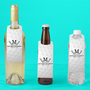 Étiquettes Pour Bouteilles Motif de balle de golf personnalisé Nom Monogramme