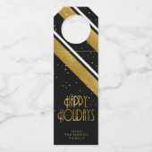 Étiquettes Pour Bouteilles Motif de Noël Gold ID862 (Devant)