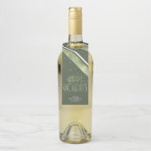 Étiquettes Pour Bouteilles Motif de Noël Vert/Blanc ID862 (Sur bouteille)