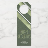 Étiquettes Pour Bouteilles Motif de Noël Vert/Blanc ID862 (Devant)