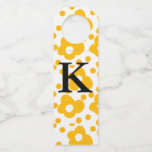 Étiquettes Pour Bouteilles Motif floral de marguerite blanc jaune ajouter mon