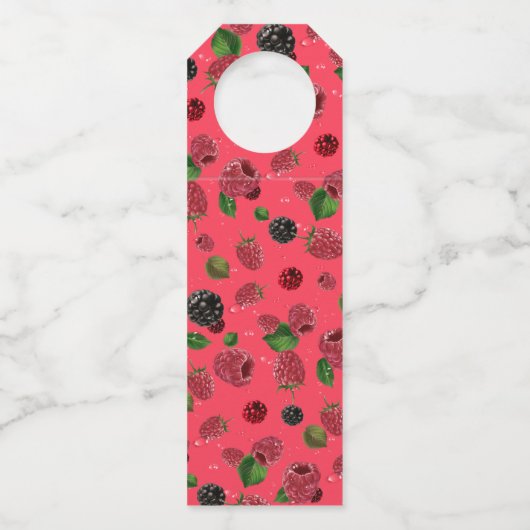 Étiquettes Pour Bouteilles Motif Framboise (Devant)