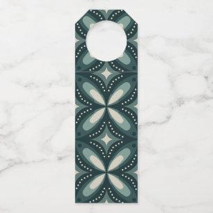 Étiquettes Pour Bouteilles Motif géométrique vert rétro