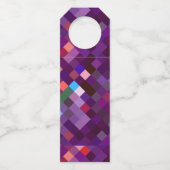 Étiquettes Pour Bouteilles Motif Pixelé - Rose (Devant)