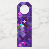 Étiquettes Pour Bouteilles Motif Pixelé - Violet (Devant)