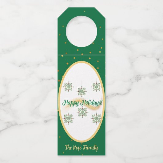 Étiquettes Pour Bouteilles Mots clés Happy Holidays Bottle Hanger (Devant)