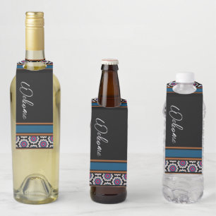 Étiquettes Pour Bouteilles MVB Mexicaine Monogramme Able Accentuation Concept