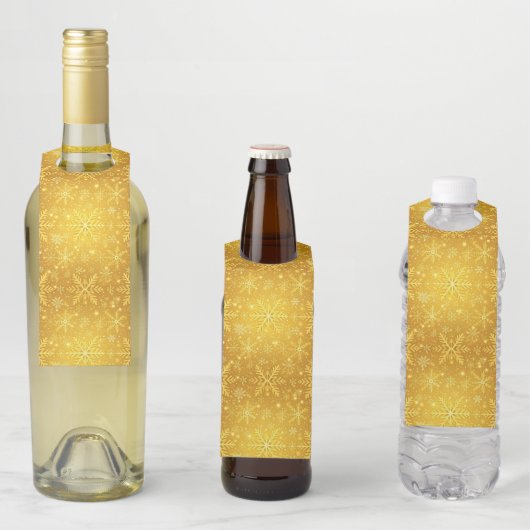 Étiquettes Pour Bouteilles Neige dorée (En situation)