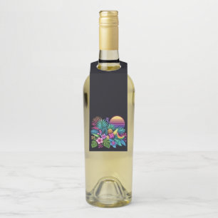 Étiquettes Pour Bouteilles Néon coloré tropical/hawaïen