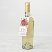 Étiquettes Pour Bouteilles Noël de la société Poinsettia (Incliné)