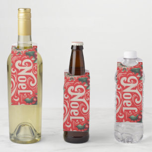 Étiquettes Pour Bouteilles Noel de Noël Rouge et Vert