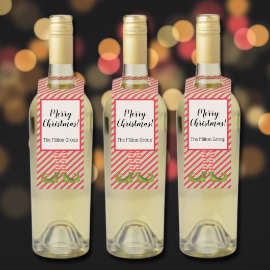 Étiquettes Pour Bouteilles Noël Elf Leg Holiday