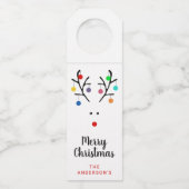 Étiquettes Pour Bouteilles Noël moderne aux rennes fantaisistes (Devant)